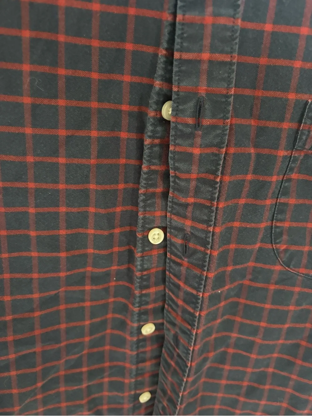 J. Crew Men’s Navy & Red Plaid Button-Down Shirt